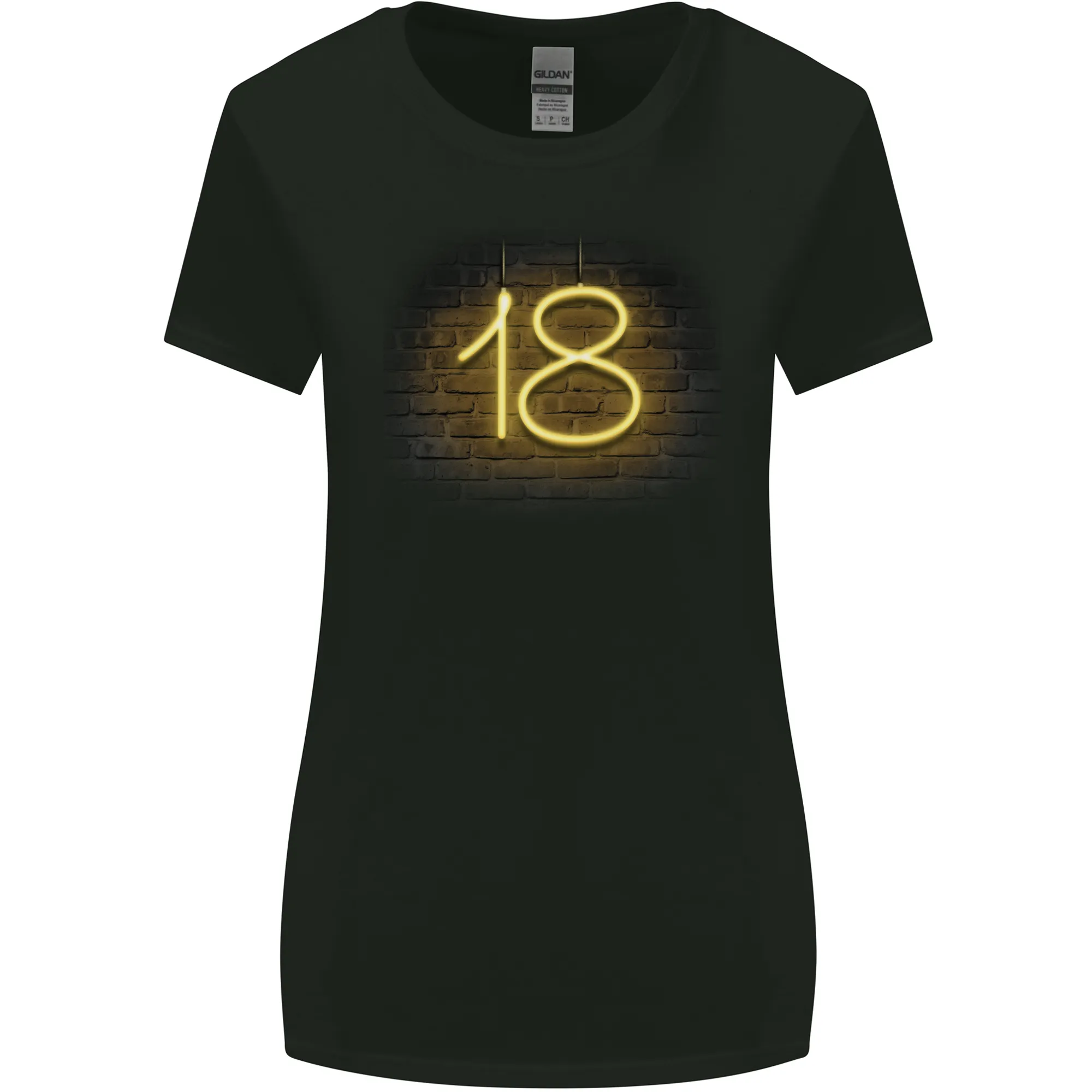 18th Birthday Neon Lights 18 Year Old Womens Wider Cut T-Shirt