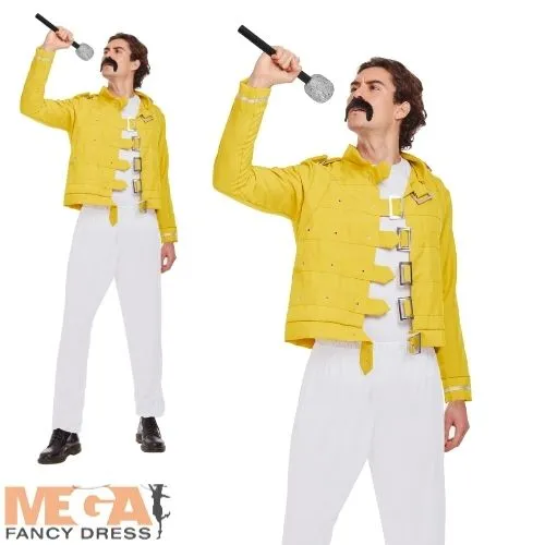 80s Rock Legend Yellow Jacket Musician Costume