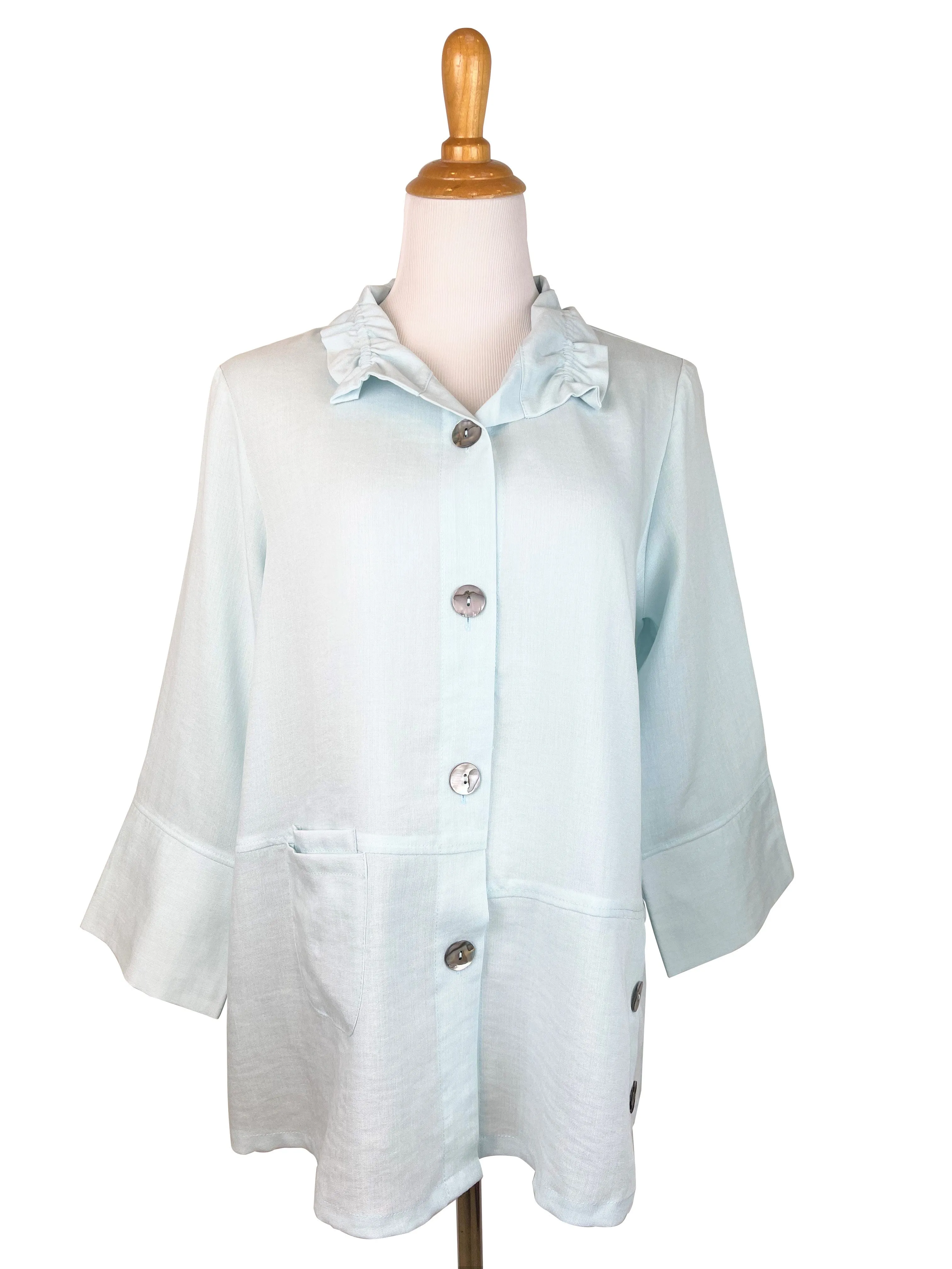 AA330 - Joni Linen Jacket w/ Wire Collar