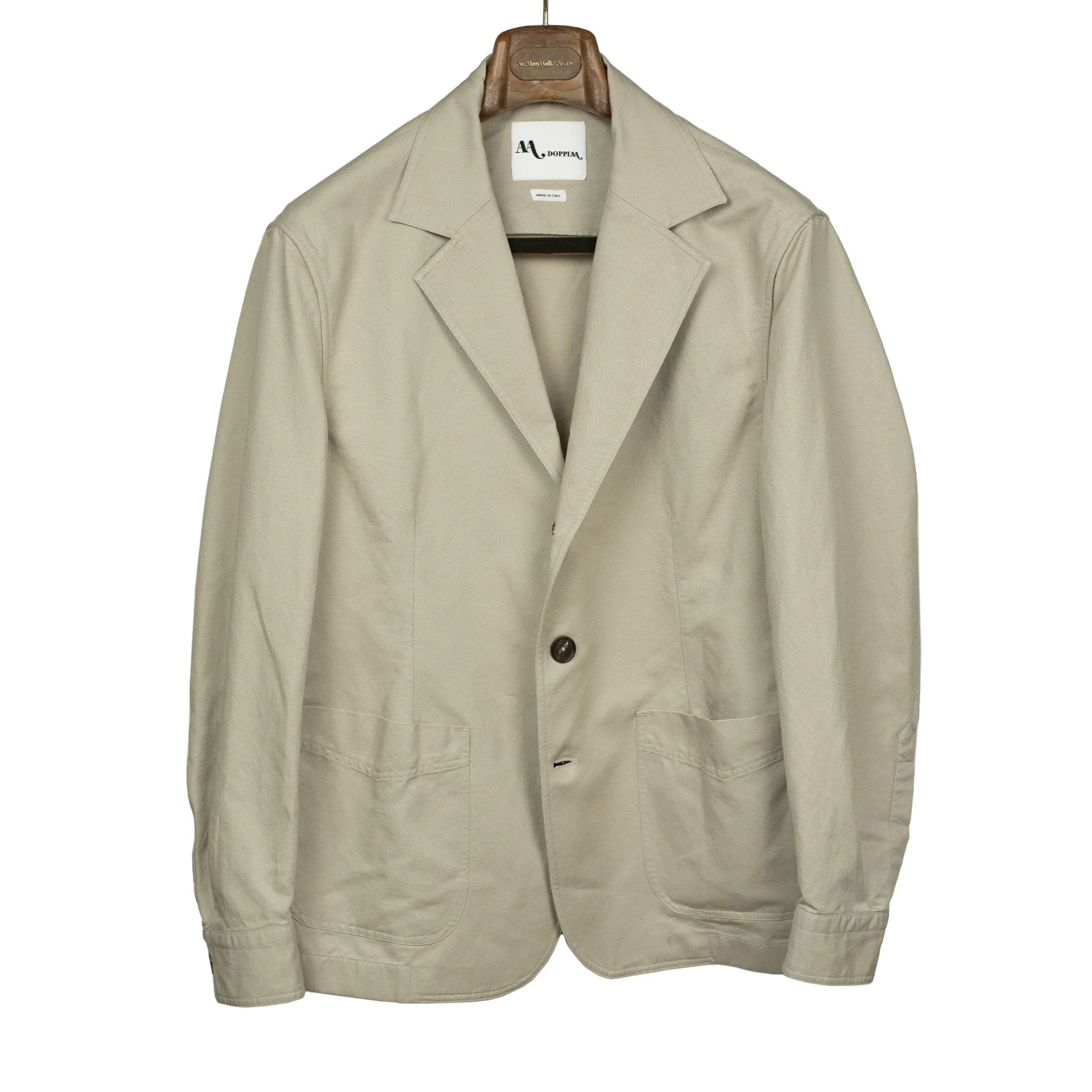 AAbigail unstructured jacket in sand linen and cotton