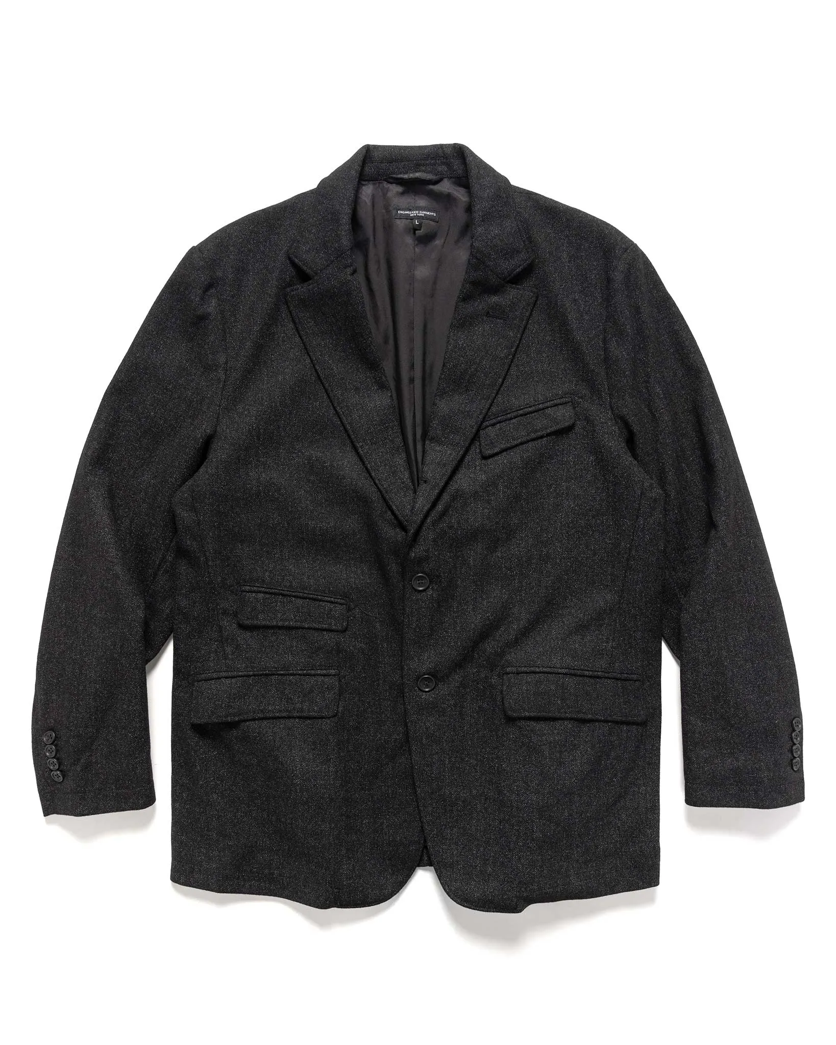 Andover Jacket Charcoal Poly Wool Printed