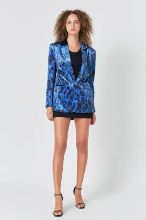 Animal Print Velvet Blazer