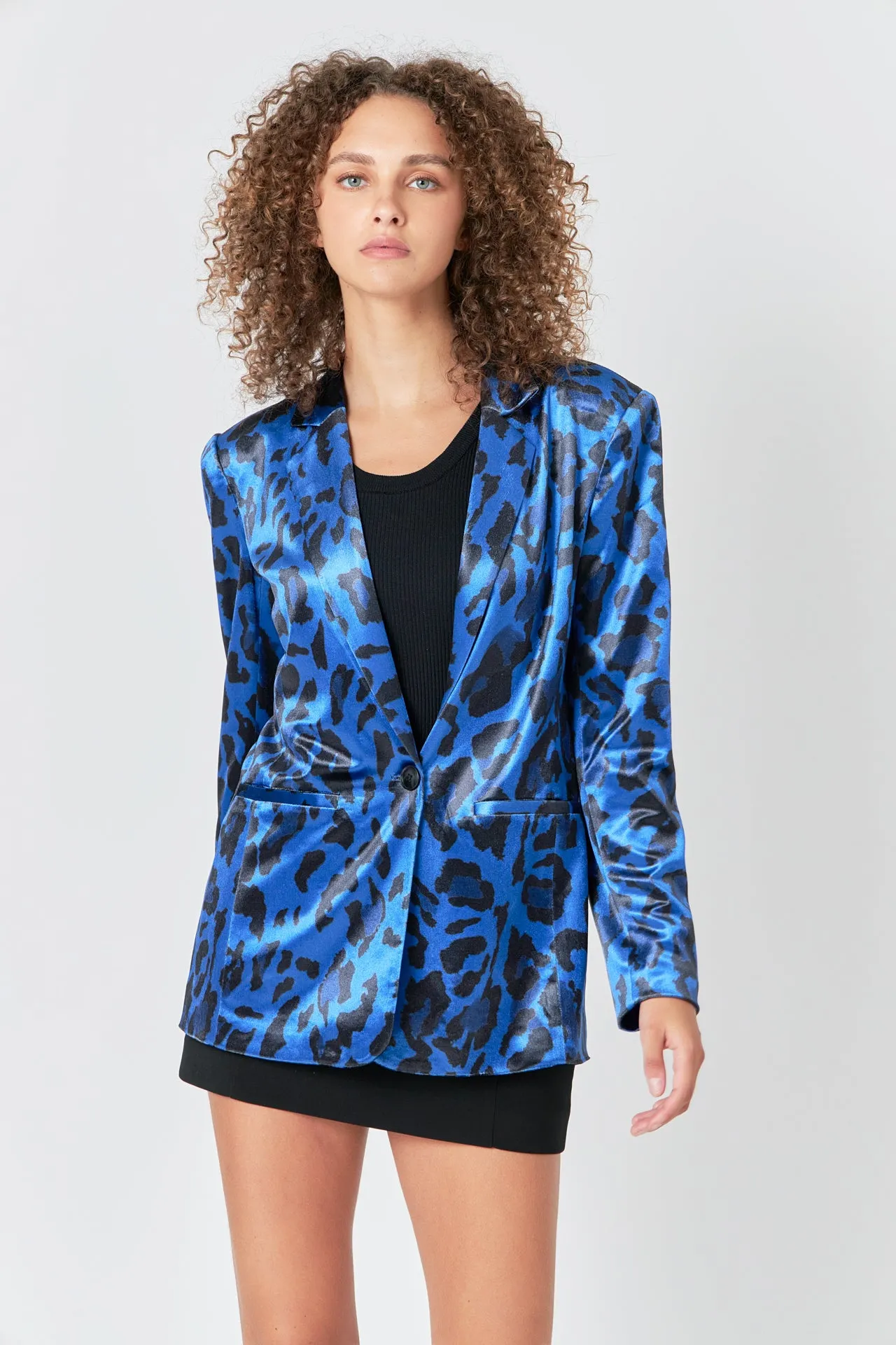 Animal Print Velvet Blazer