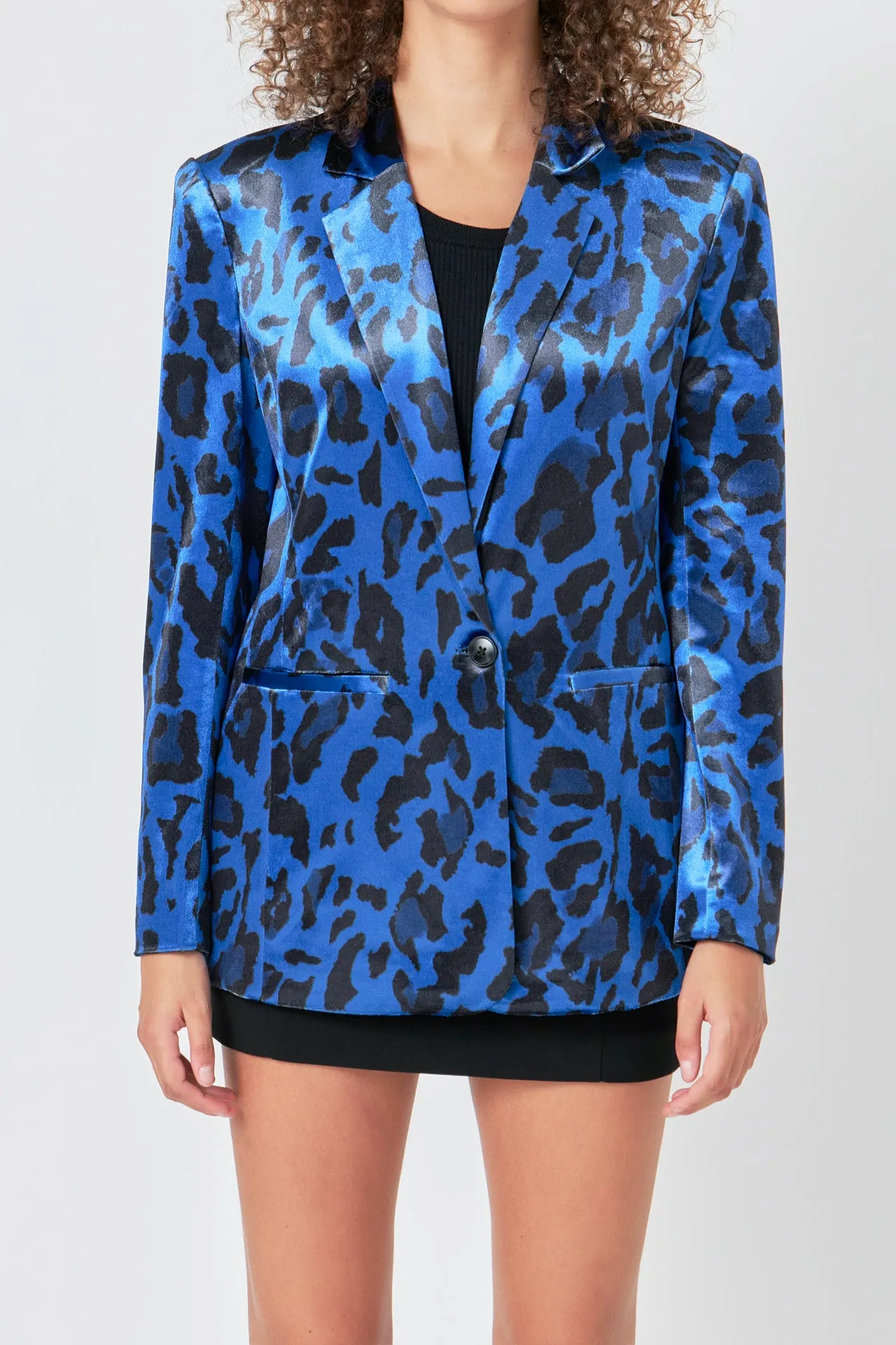 Animal Print Velvet Blazer