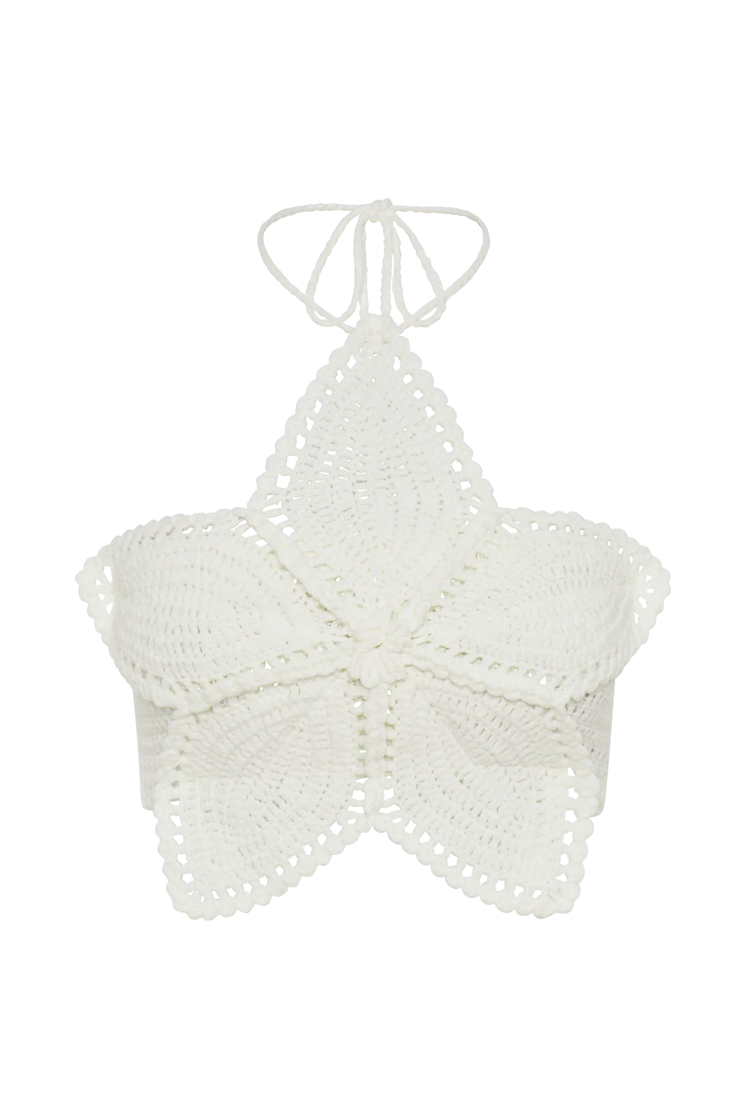 Bailey Floral Crochet Halter Top - Ivory