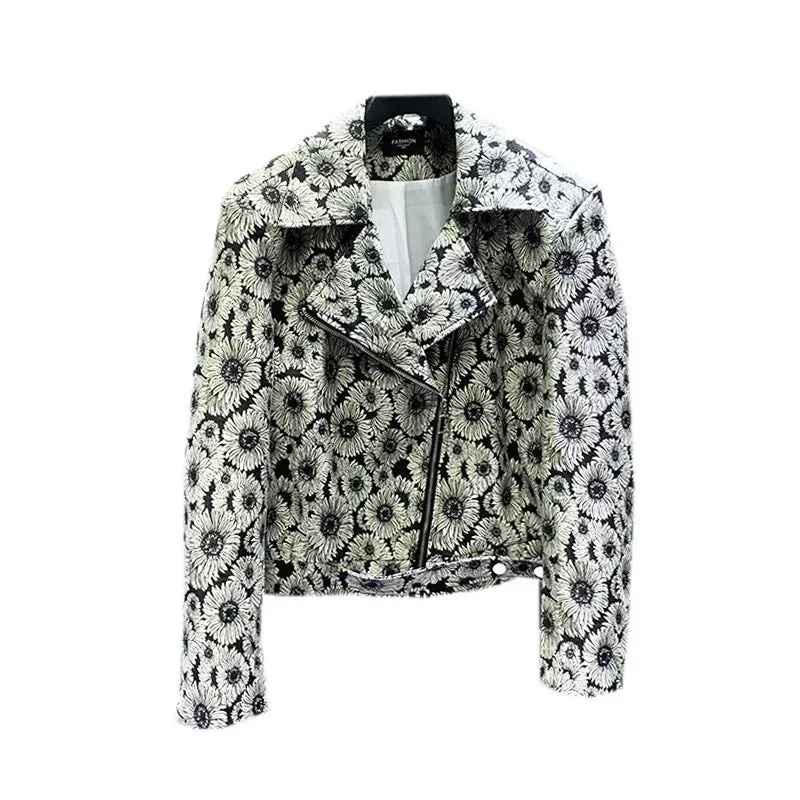 B&W Daisy Floral Jacket