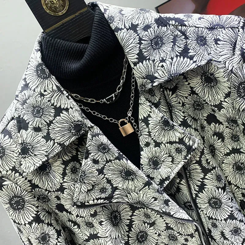 B&W Daisy Floral Jacket