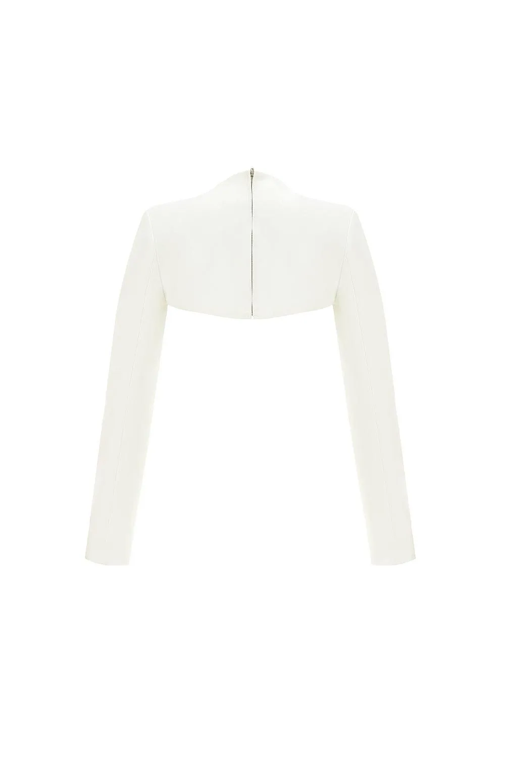 Begonia Cropped Long Sleeved Taffeta Jacket