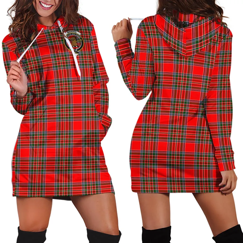 Binning Tartan Hoodie Dress with Family Crest