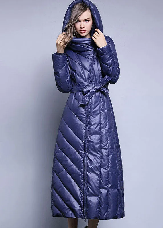 Black fashion Pockets Thick slim fit Winter lengthen Duck Down coat