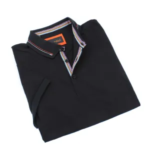 Black Polo With Colorful Trim