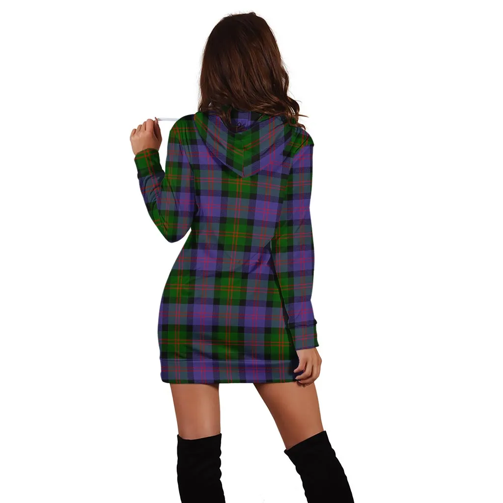 Blair Modern Tartan Hoodie Dress with Family Crest