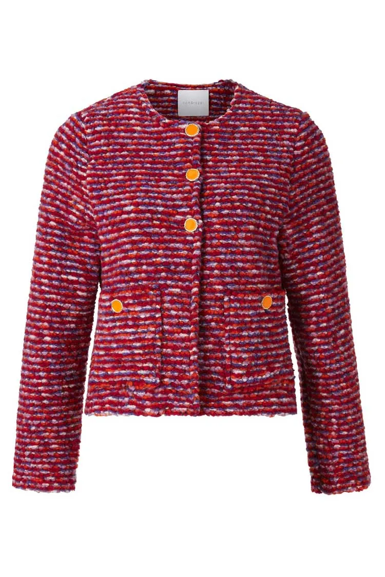 Boucle Light Wool Jacket in Red