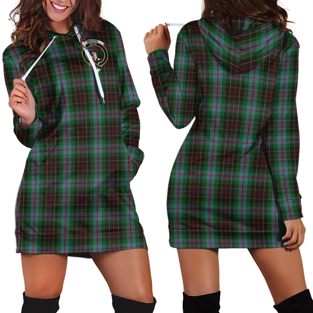 Brodie Hunting Tartan Hoodie Dress with Family Crest