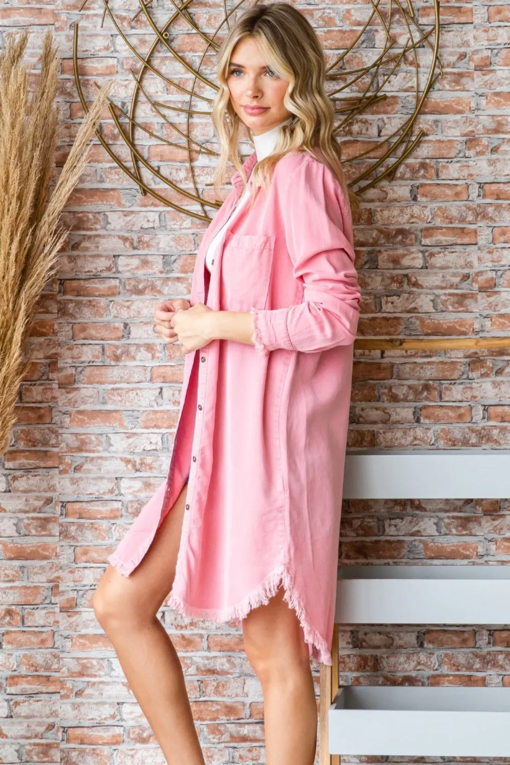 Button Down Maxi Shirt Dress Women's Long Sleeve Long Shirt