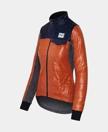 CAFE DU CYCLISTE Albertine Women Thermal Jacket - Orange/Navy