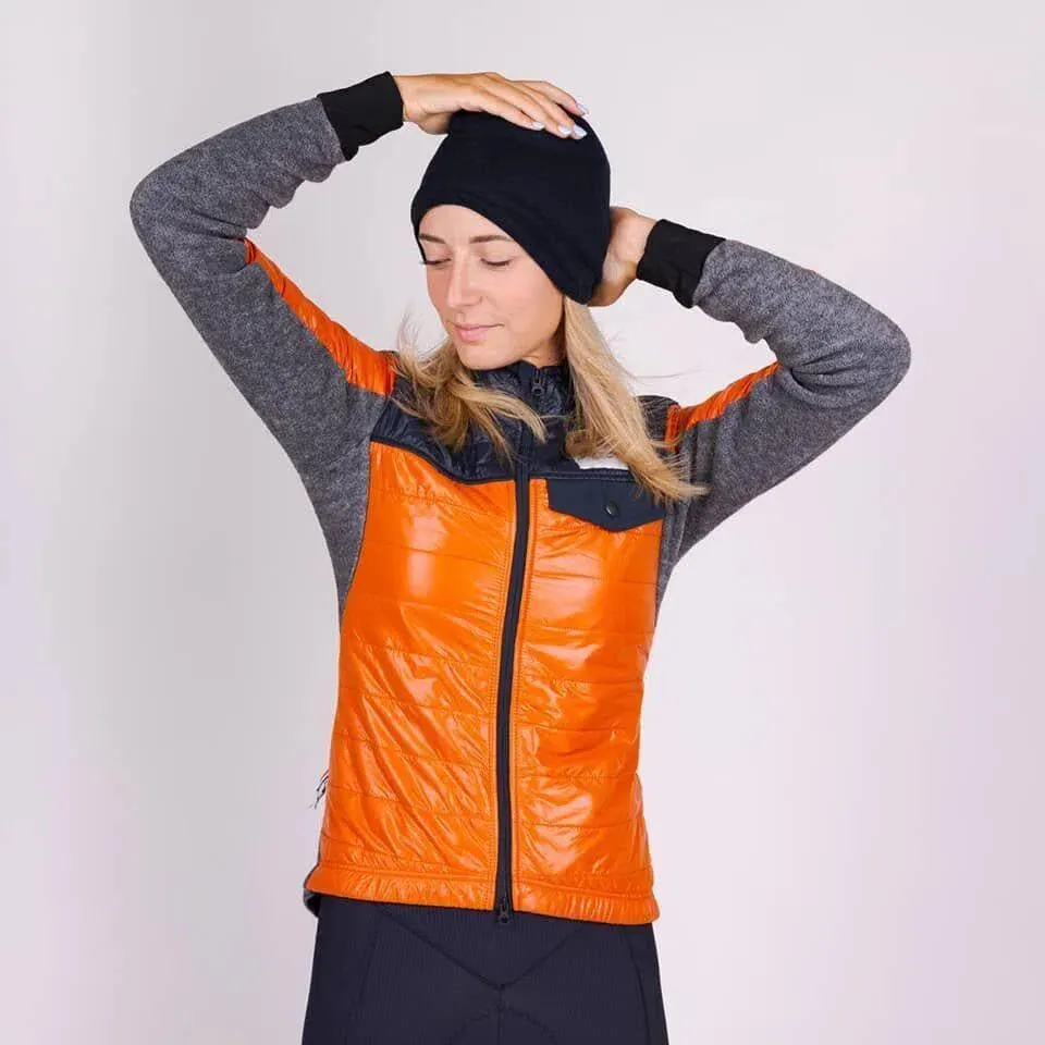 CAFE DU CYCLISTE Albertine Women Thermal Jacket - Orange/Navy