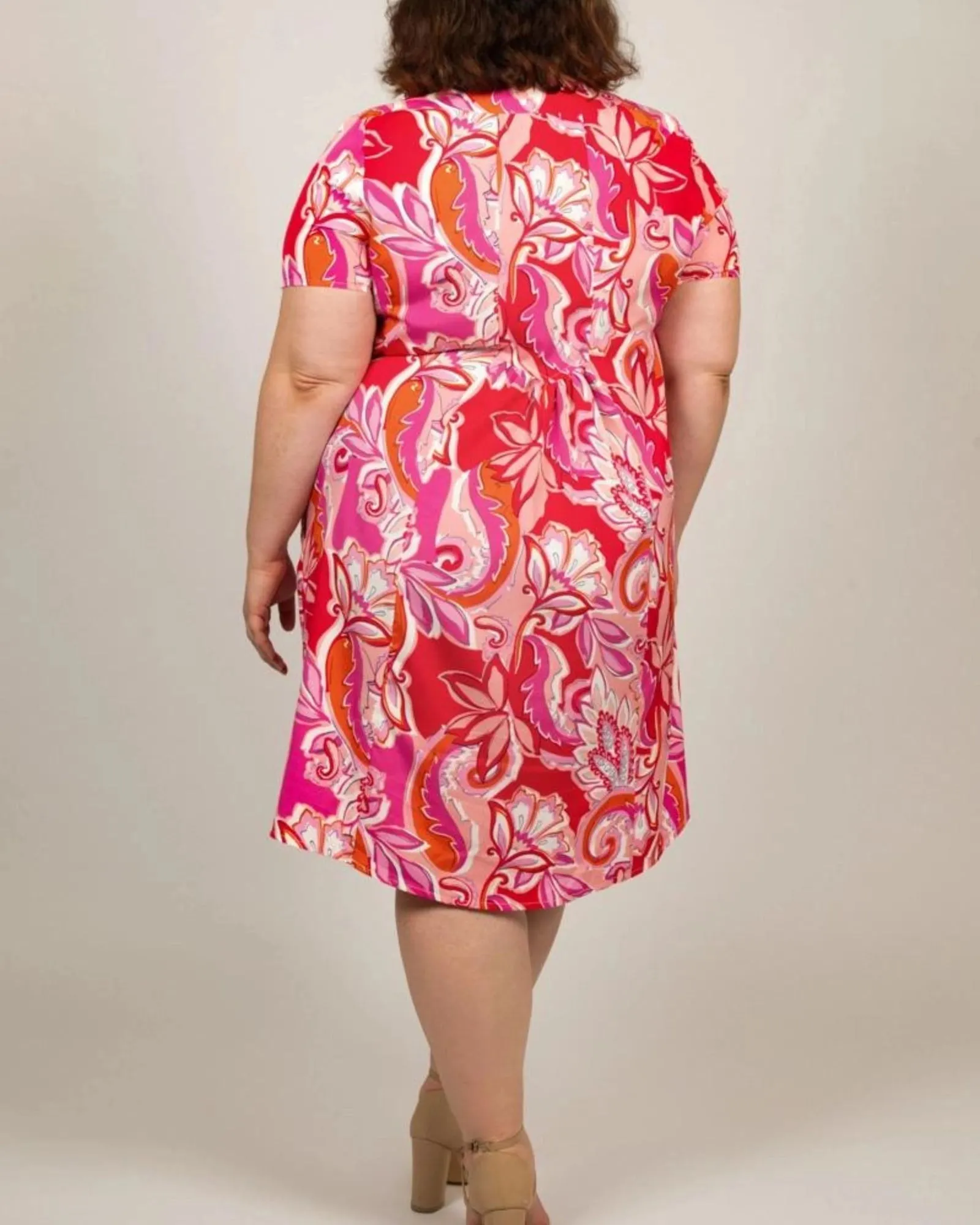 Candy Dress A-line V-Neck Floral Print Pink | Pink