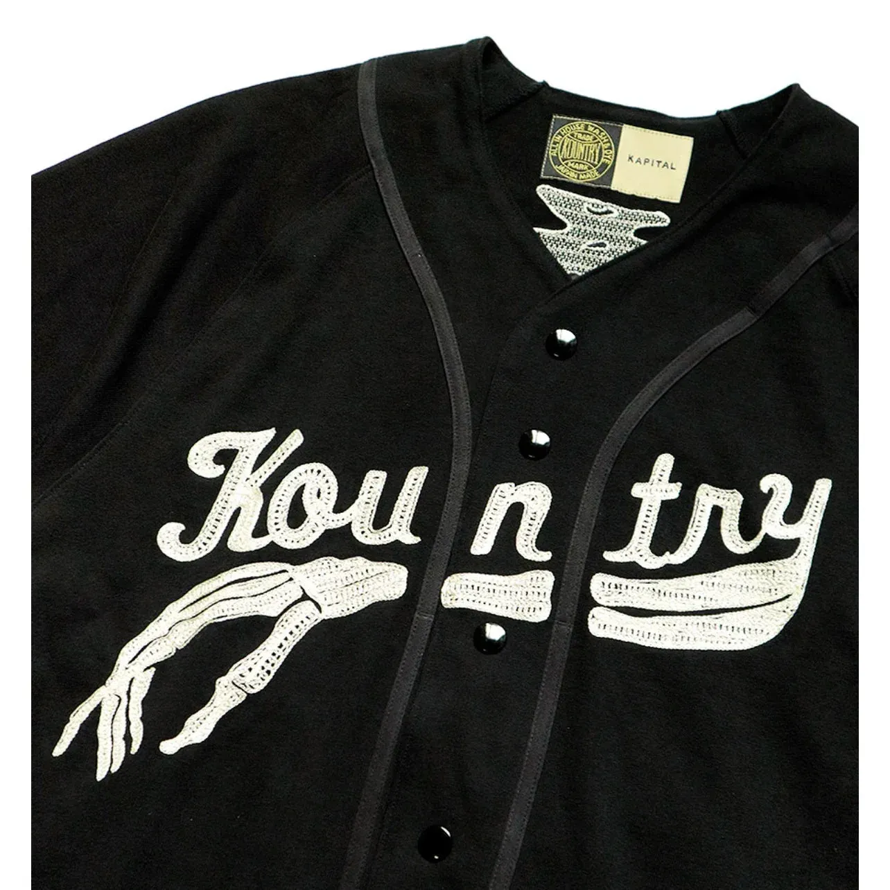 Casual Bone Embroidery Letter Loose Baseball Short Sleeve Shirt for Men