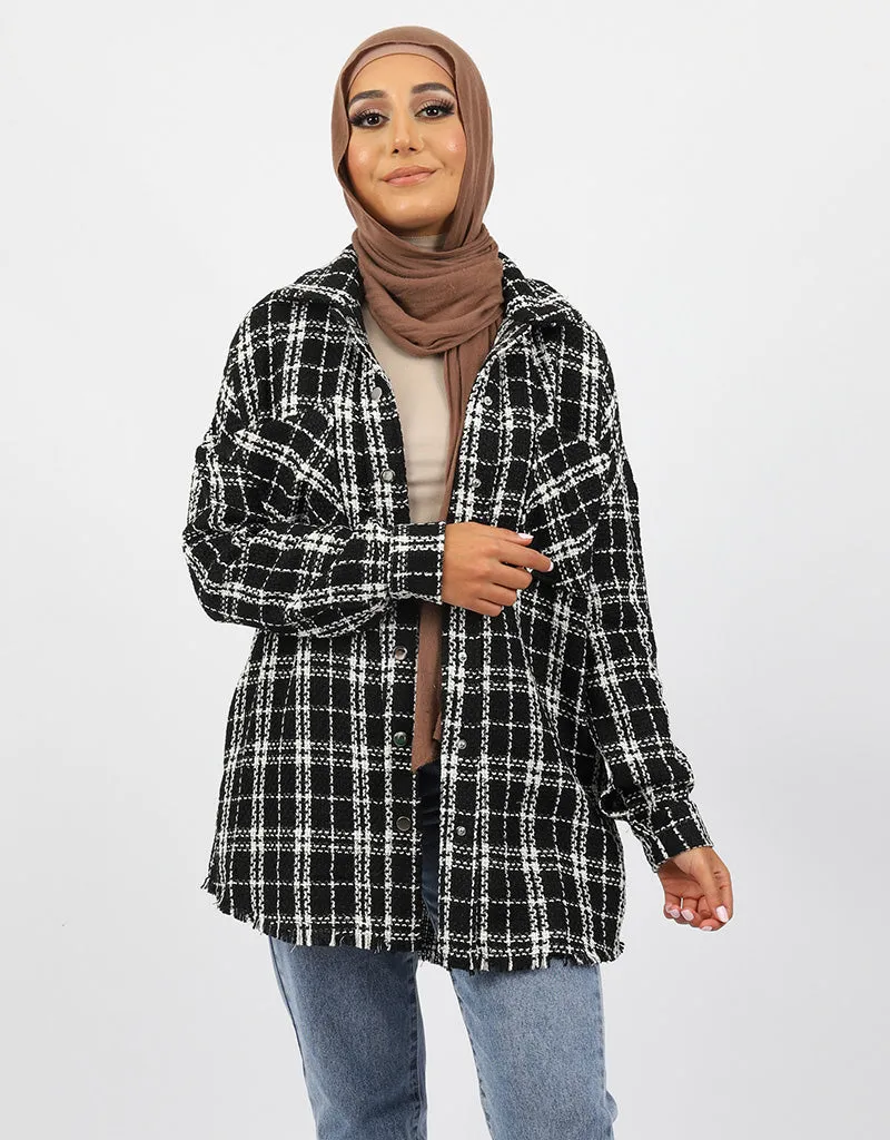 Channel Checkered Shirt Jacket