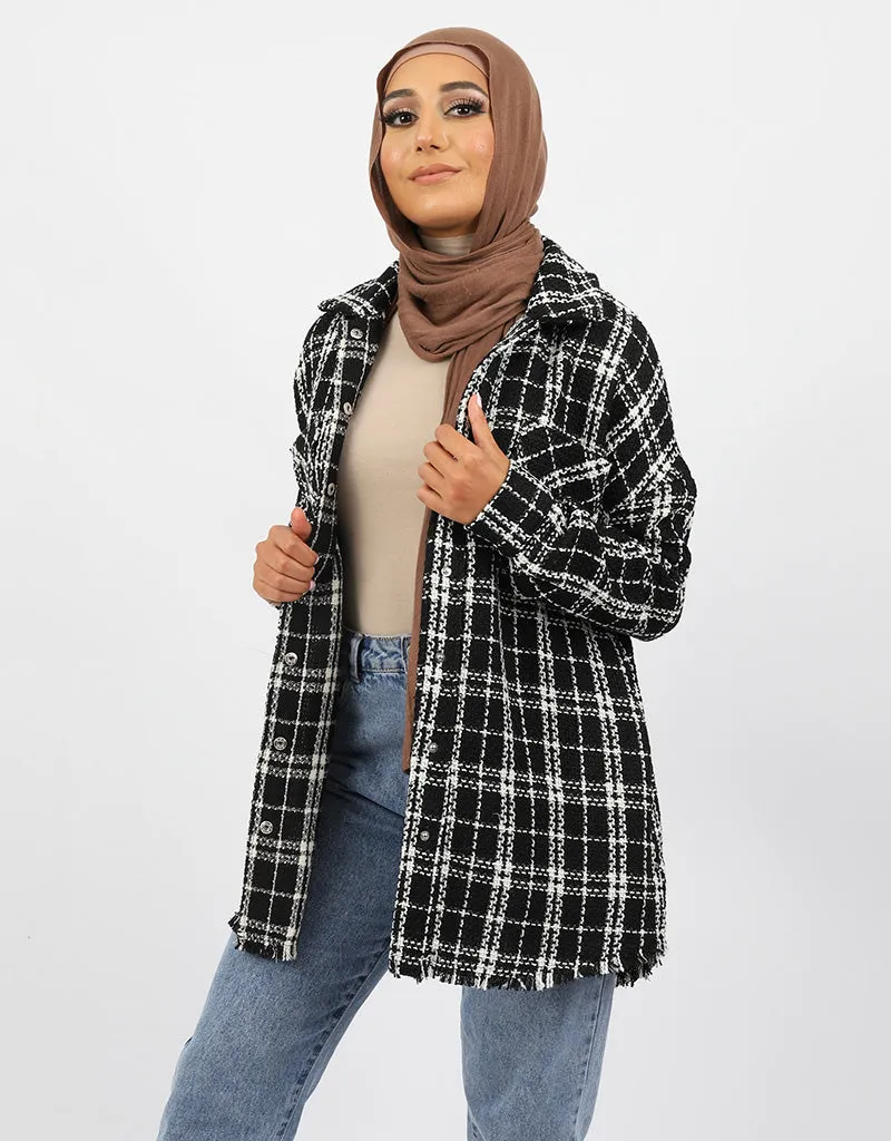 Channel Checkered Shirt Jacket