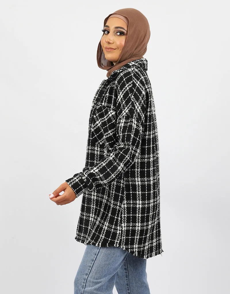 Channel Checkered Shirt Jacket