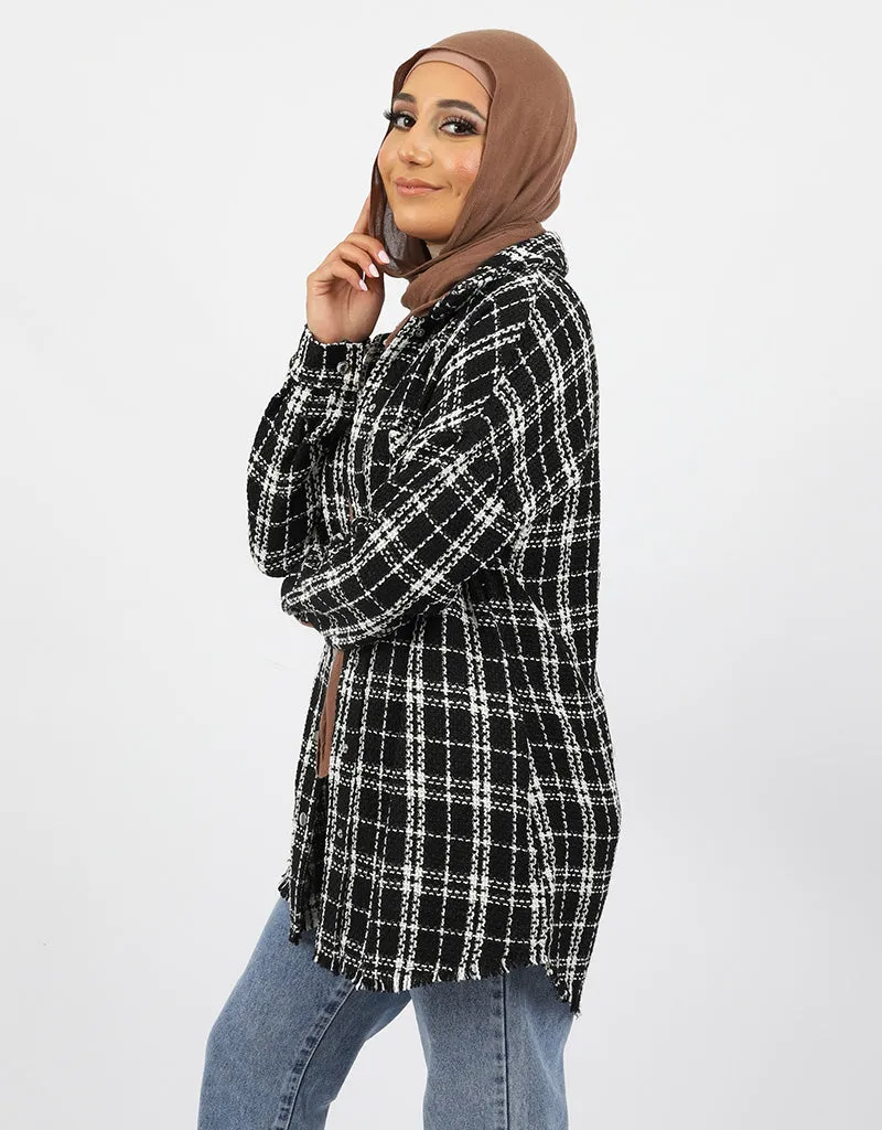 Channel Checkered Shirt Jacket