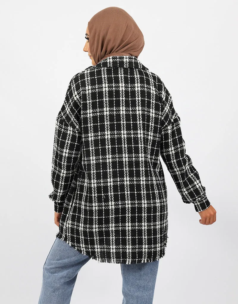 Channel Checkered Shirt Jacket