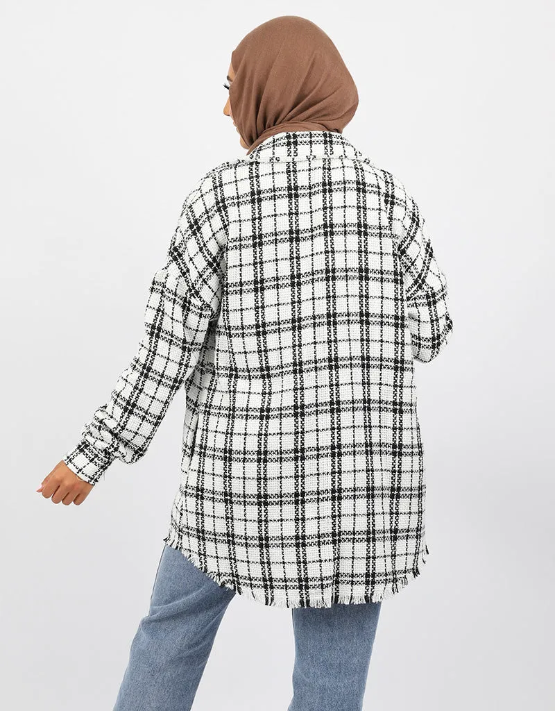 Channel Checkered Shirt Jacket