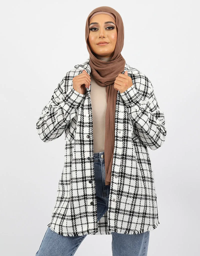 Channel Checkered Shirt Jacket