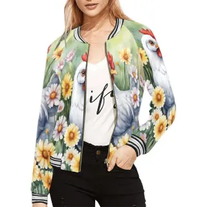 Chicken floral awd302 Bomber Jacket for Women