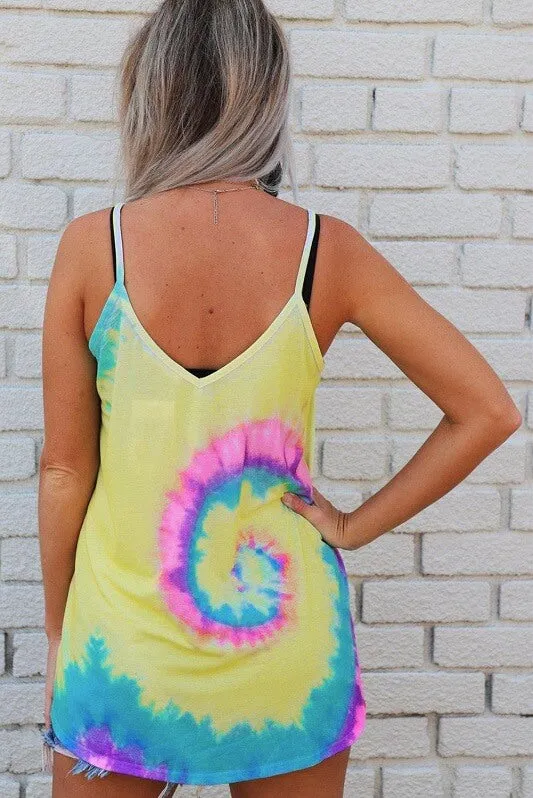 Criss Cross Tie Dye Tank