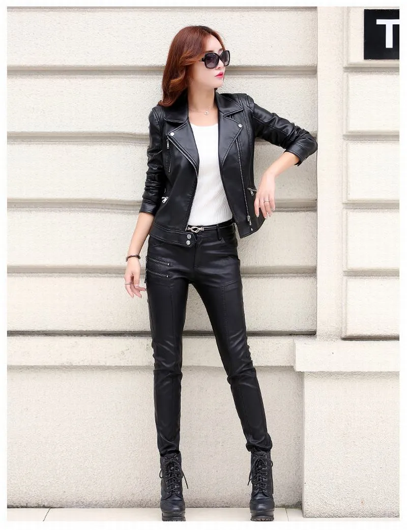 Crista Fall Genuine Leather Motorcycle Jacket for Women