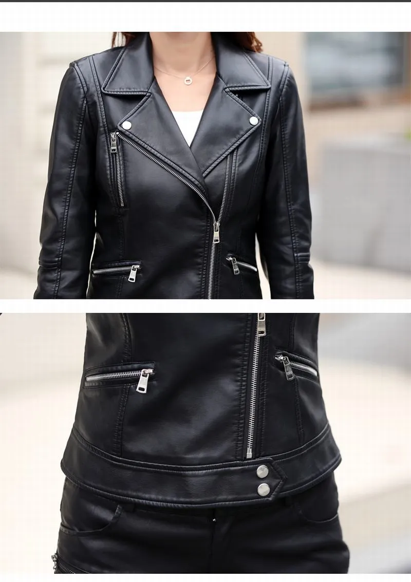 Crista Fall Genuine Leather Motorcycle Jacket for Women