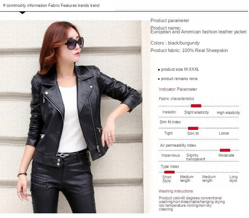 Crista Fall Genuine Leather Motorcycle Jacket for Women