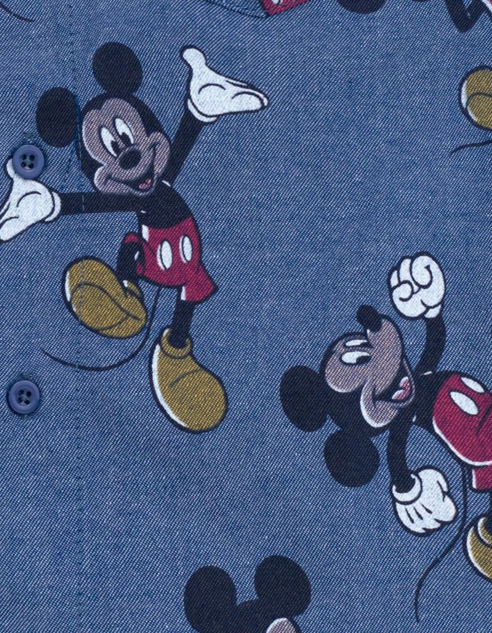 Disney Mickey Mouse Chambray Hawaiian Button Down Shirt and Shorts Outfit Set