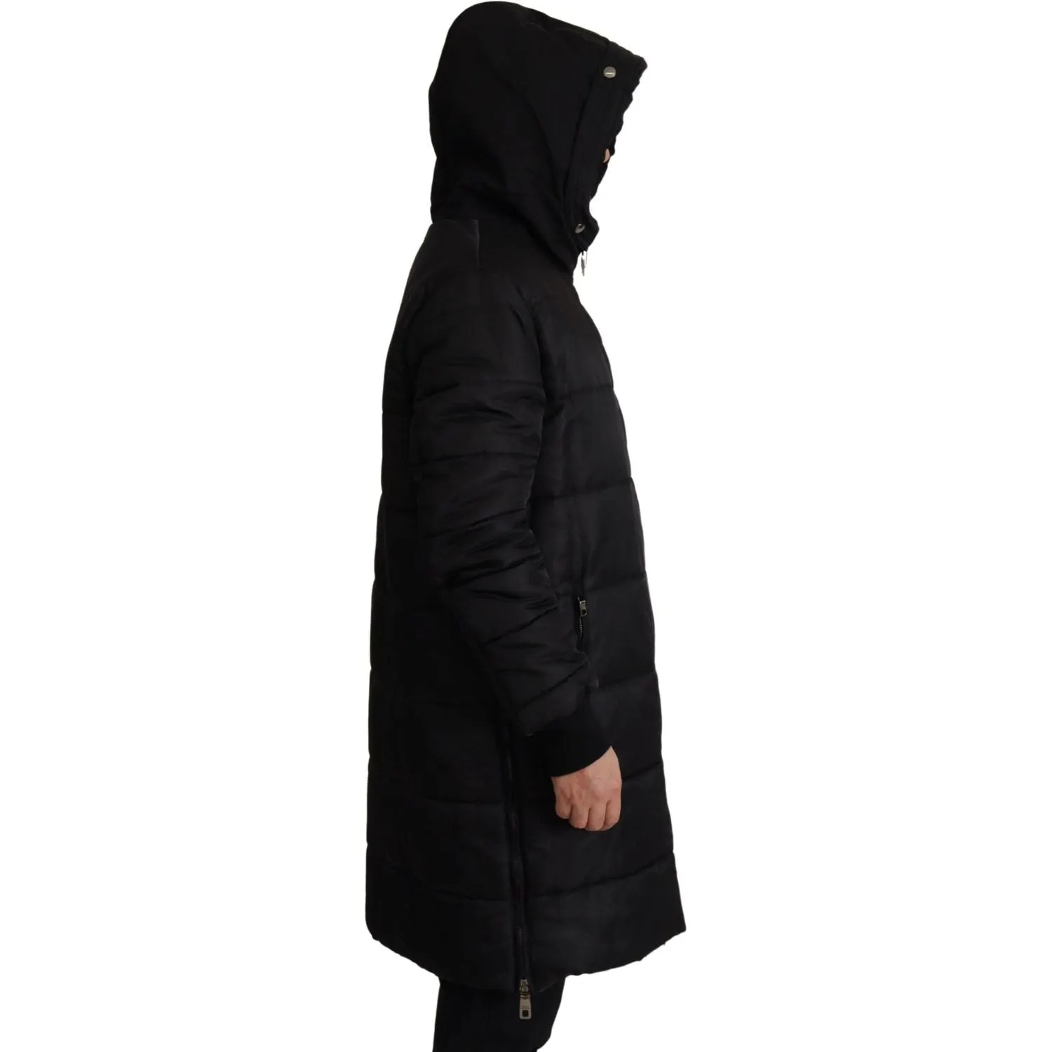 Dolce & Gabbana Elegant Black Hooded Parka Winter Jacket