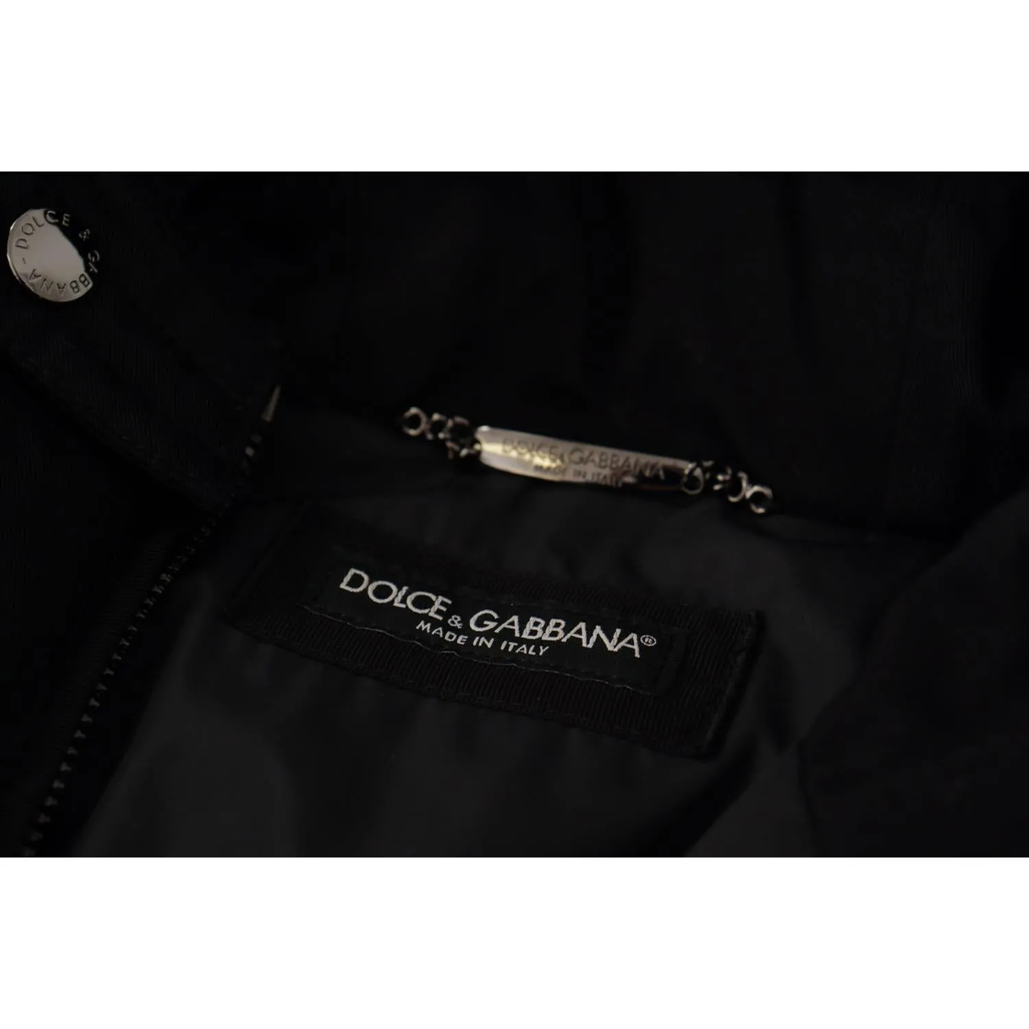 Dolce & Gabbana Elegant Black Hooded Parka Winter Jacket