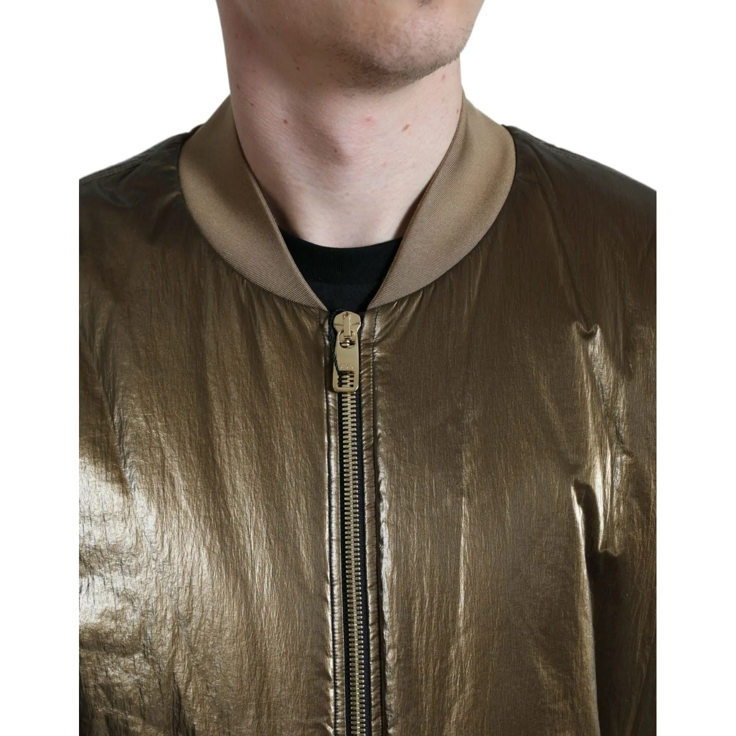 Dolce & Gabbana Elegant Bronze Bomber Jacket