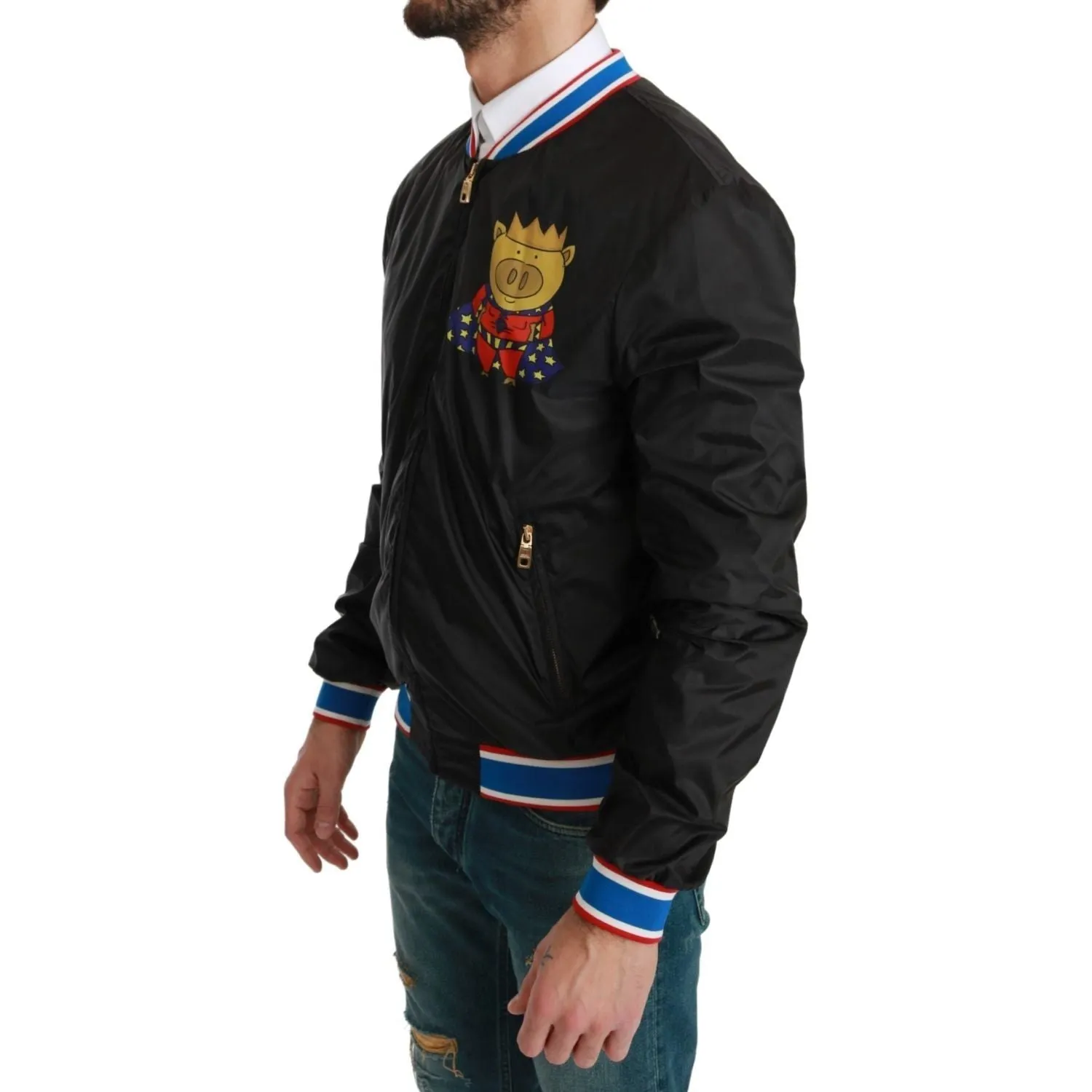 Dolce & Gabbana Elegant Multicolor Motive Bomber Jacket