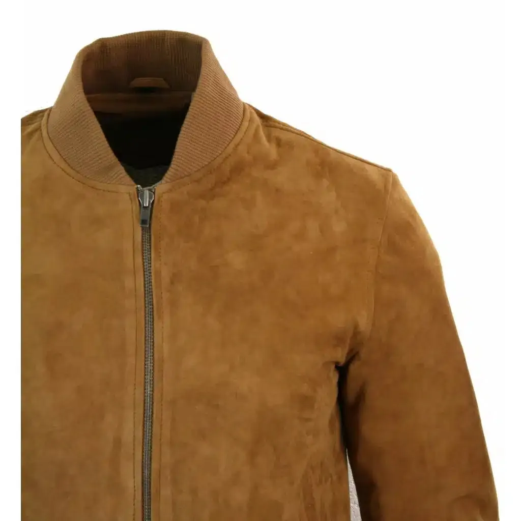 Dorian Mens Leather Bomber Jacket