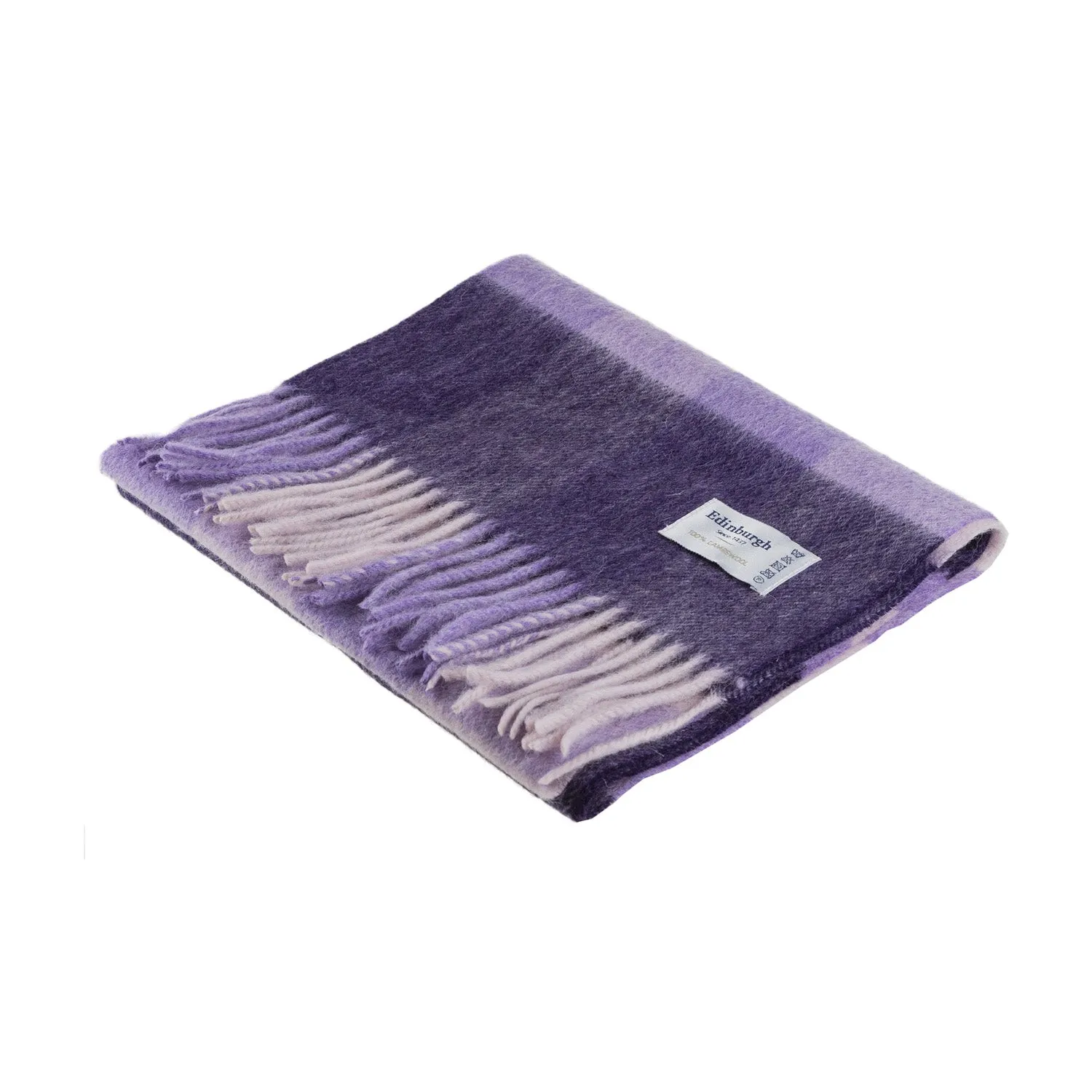 Edinburgh 100% Lambswool Scarf  Bursted Check Lavender