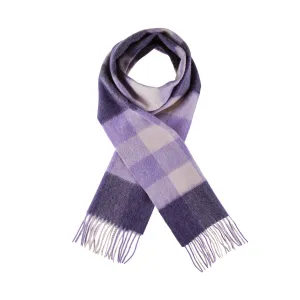 Edinburgh 100% Lambswool Scarf  Bursted Check Lavender