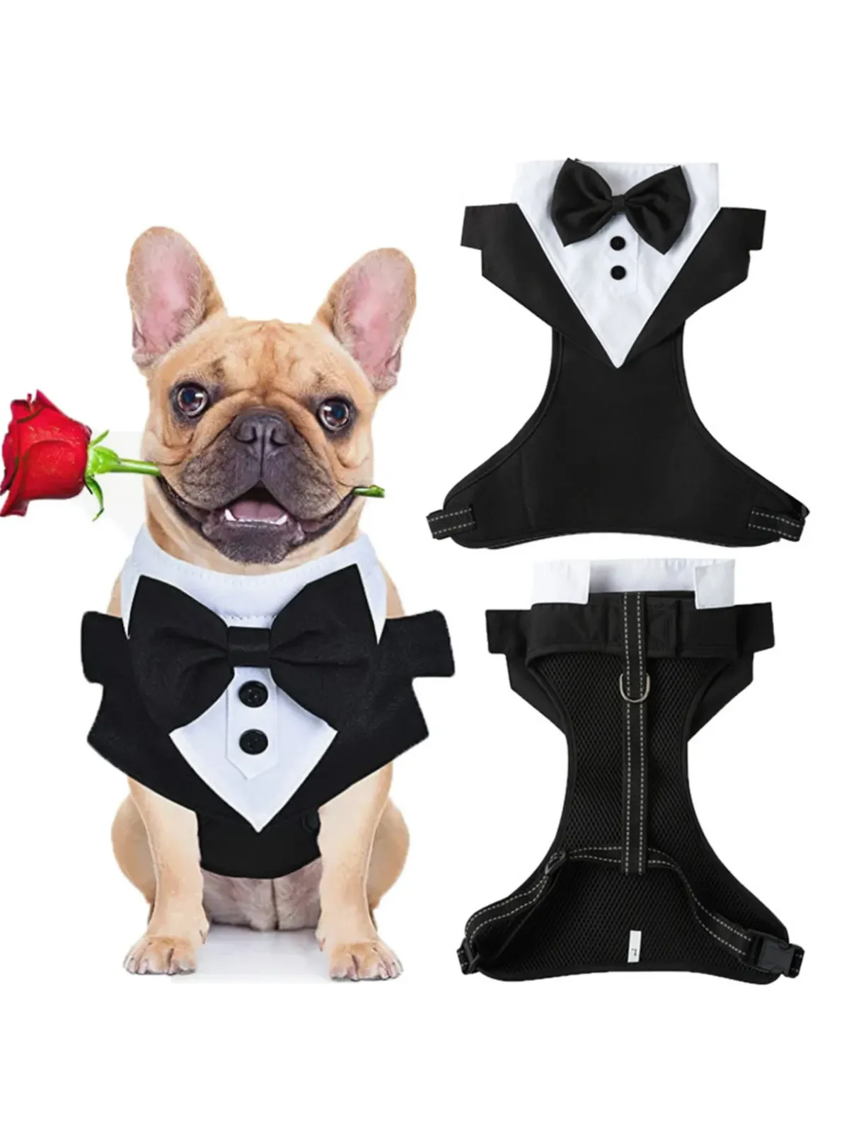 Elegant Formal Wedding Black Tuxedo Suit for Dogs