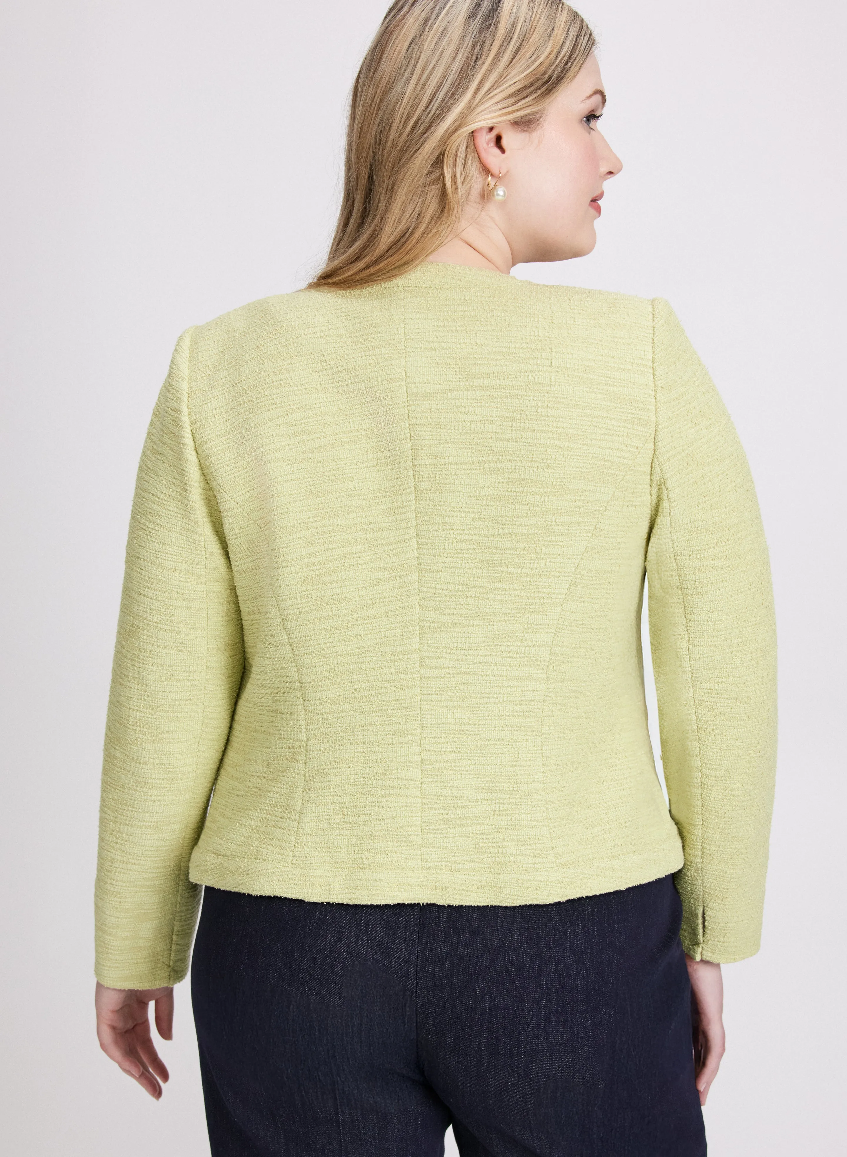 Embossed Button Bouclé Jacket