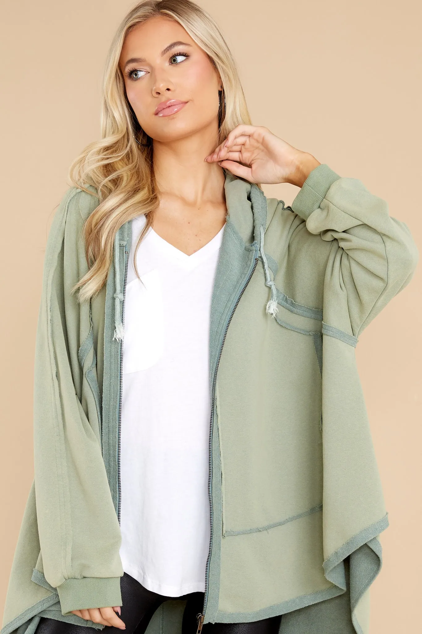 Embrace The Love Sage Zip Up Hoodie