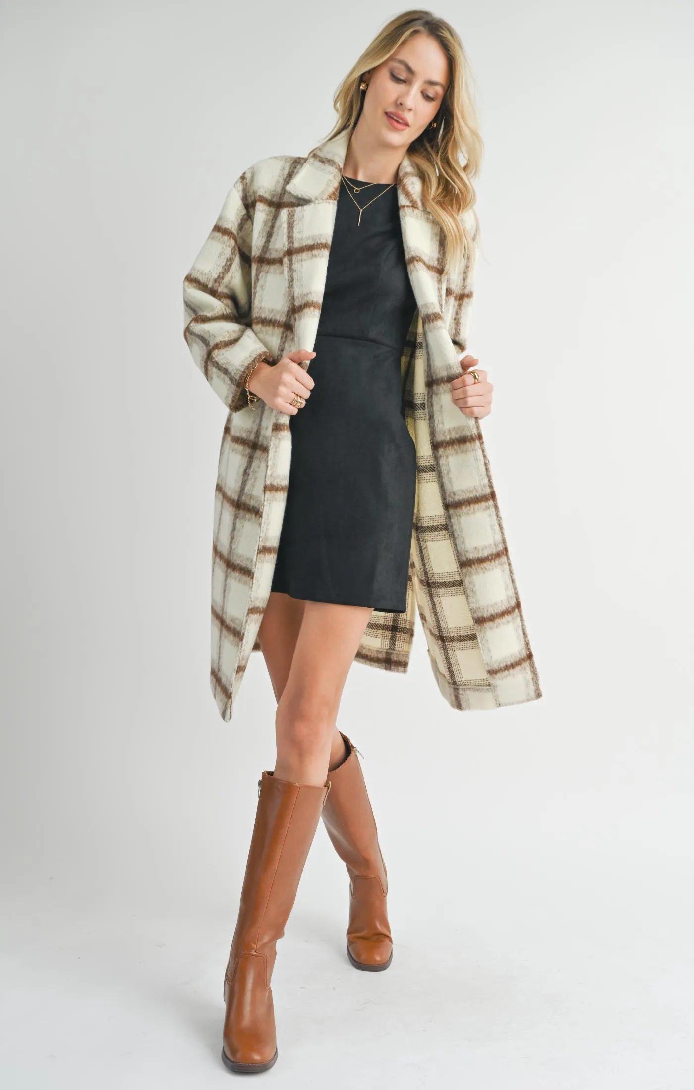 Emily Long Open Front Coat - Ivory