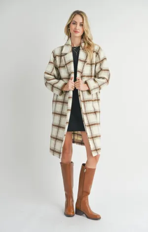 Emily Long Open Front Coat - Ivory