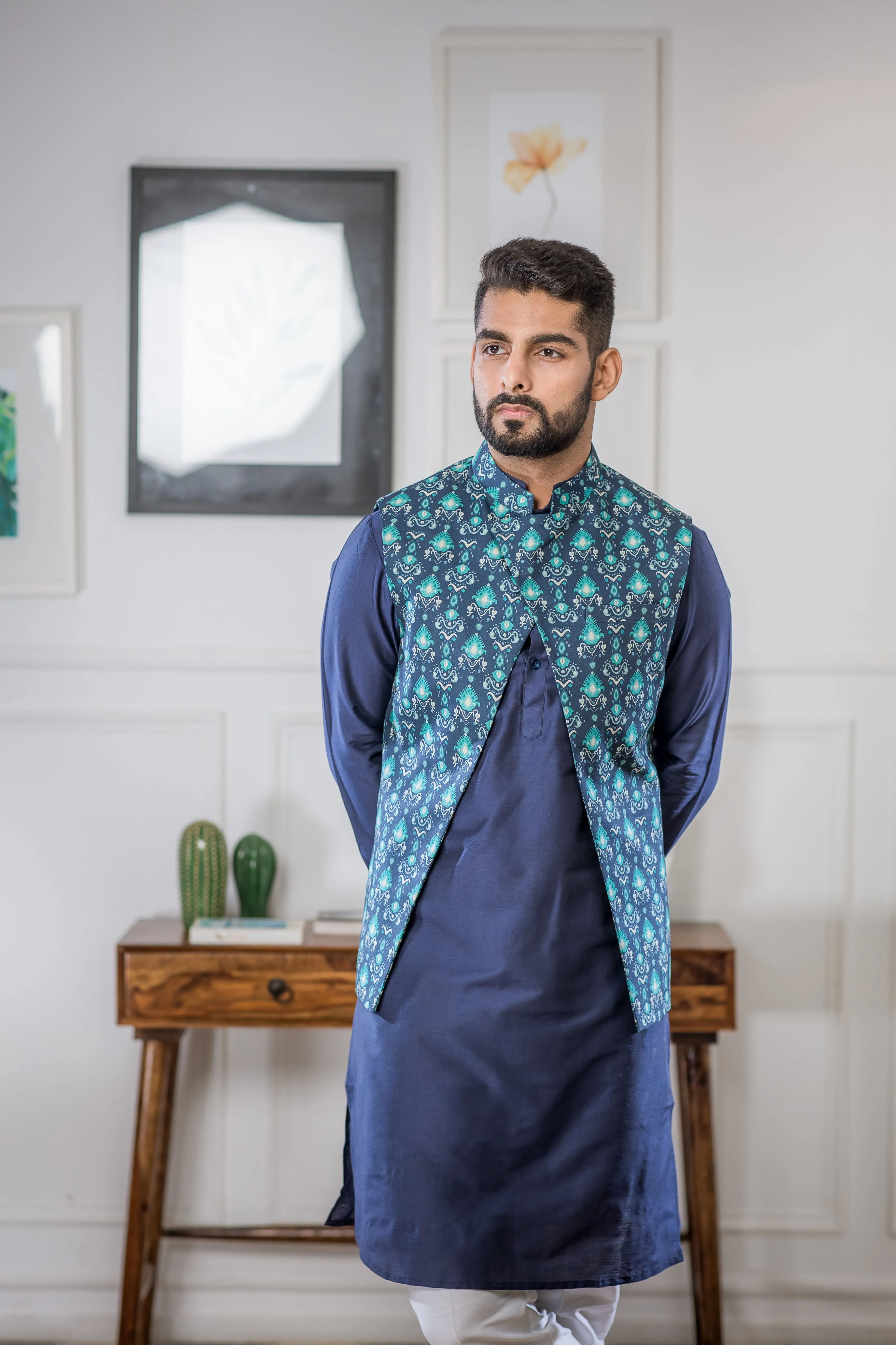 Ethereal Blue - Nehru Jacket