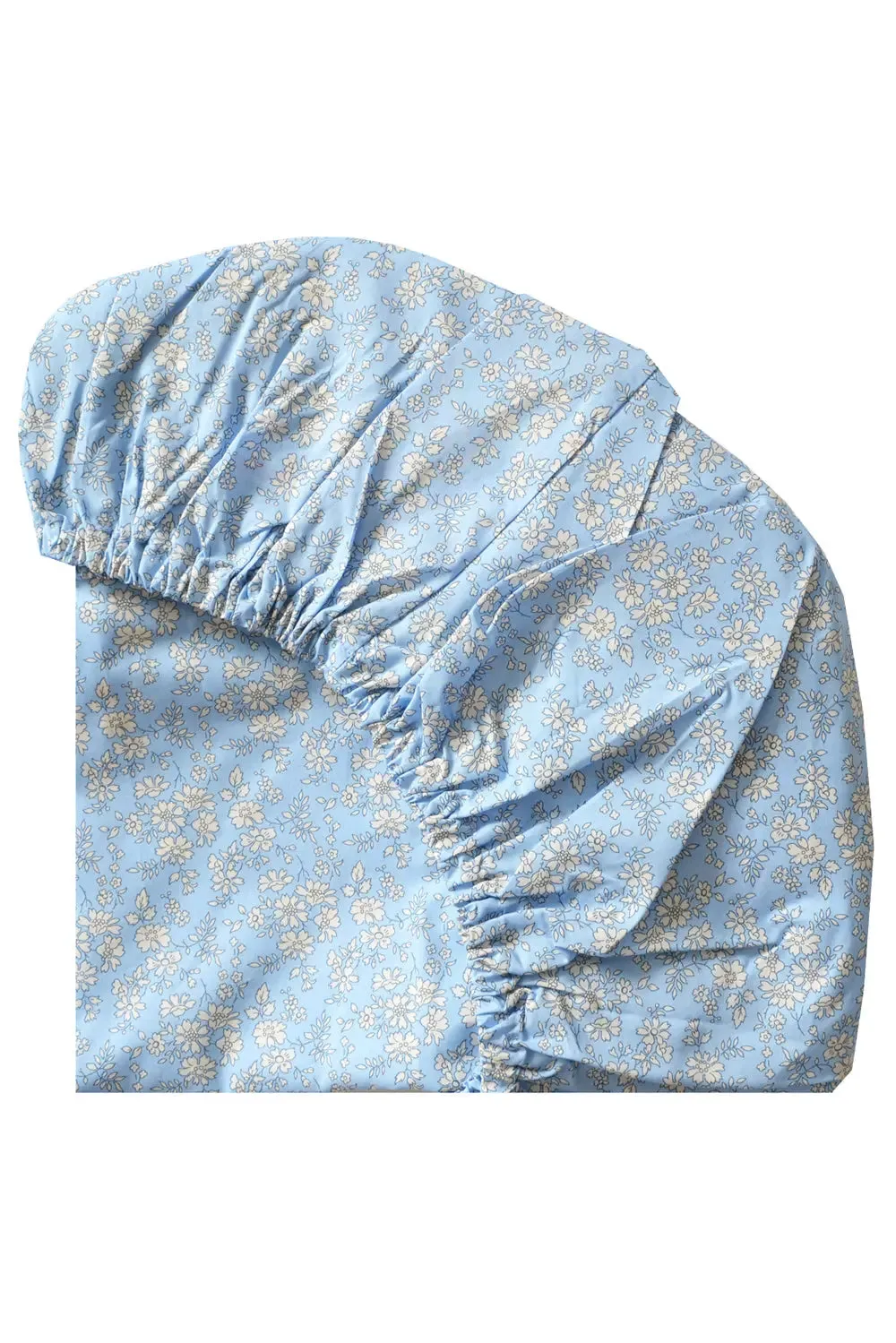 Fitted Sheet Made With Liberty Fabric CAPEL BLUE